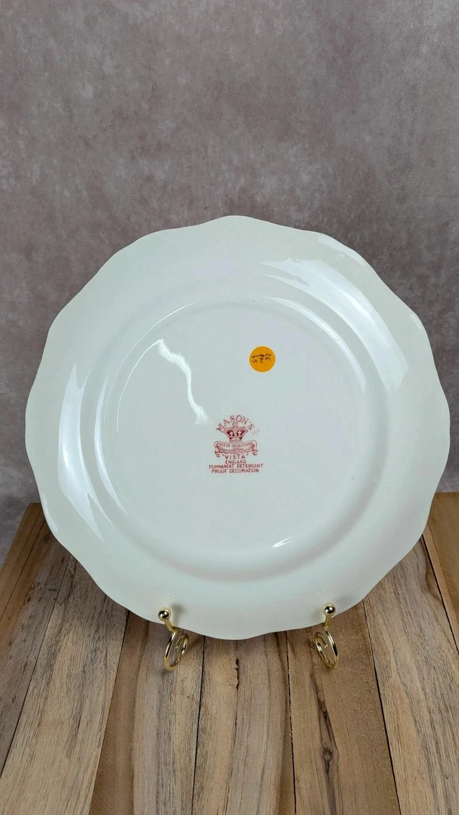 Assiette ancienne Mason’s Vista rouge – décor romantique anglais – photo 6